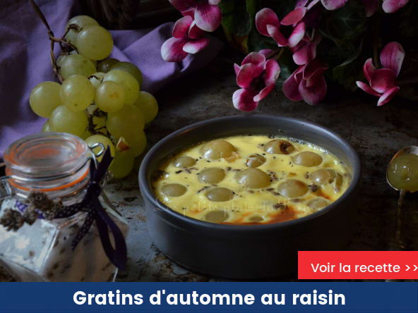 Gratins d'automne au raisin et sucre à la lavande